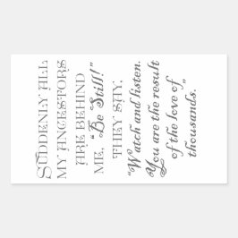 突然、私の先祖は私の後ろに、"まだ残っている 長方形シール