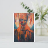突発的人体発火 (抽象的な肖像画) ポストカード (スタンド正面)
