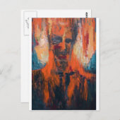 突発的人体発火 (抽象的な肖像画) ポストカード (正面/裏面)
