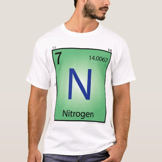 窒素(n)の要素のTシャツ-前部だけ Tシャツ (正面)