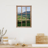 窓からのアルパインフットヒルズビュー ポスター (キッチン)