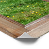 窓からのアルプス牧草地ビュー ポスター (角)