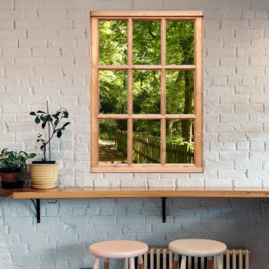 窓からのウッドランドパスビュー ポスター