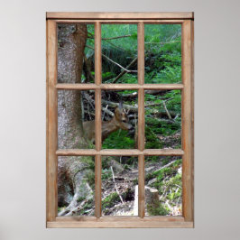 窓からのウッドランドビュー ポスター