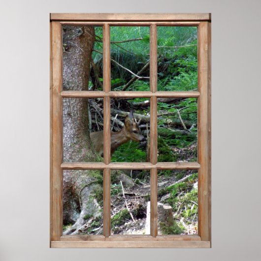 窓からのウッドランドビュー ポスター (正面)
