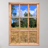 窓からの大麦の景色 ポスター (正面)