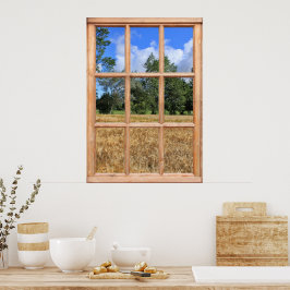 窓からの大麦の景色 ポスター