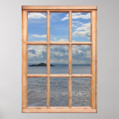 窓からの島と海のビュー ポスター (正面)