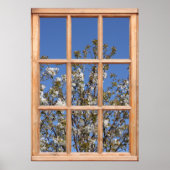 窓からスプリングタイムビューの木 ポスター (正面)