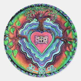 窓からハートマンダラステッカー ラウンドシール