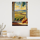 窓からブドウ園の秋/秋ポスター ポスター (キッチン)
