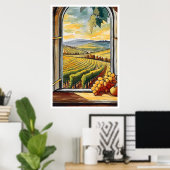 窓からブドウ園の秋/秋ポスター ポスター (ホームオフィス)