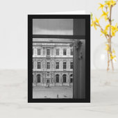 窓からルルーヴルパリグリーティング カード (黄色い花)