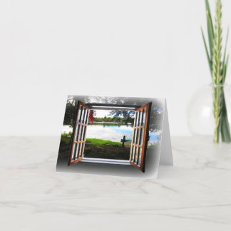 窓から中を見る カード