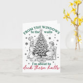 窓から壁へ、私はこれらのホールをデッキする カード (黄色い花)