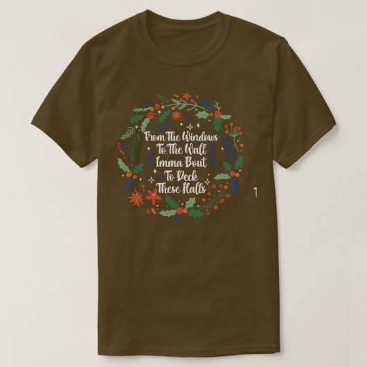 窓から壁までのImmaのクリスマス Tシャツ (デザイン正面)