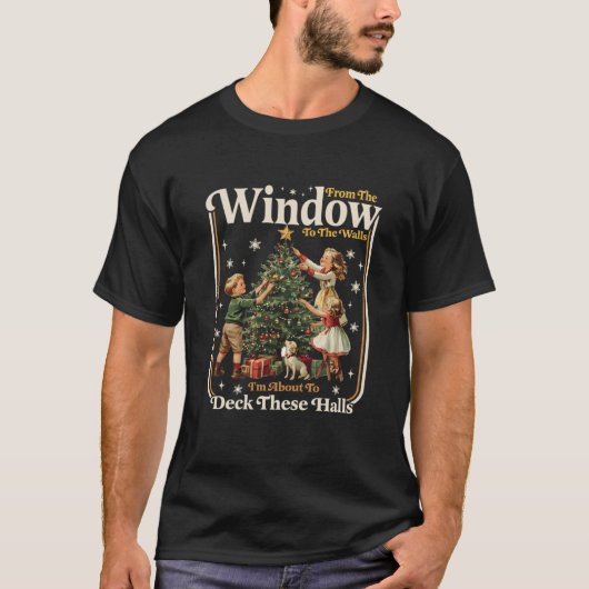 窓から壁まで ホリデーパーティー おもしろ大人グッズ Tシャツ (正面)