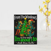 窓から壁まで ラッコのクリスマスが面白い カード (黄色い花)