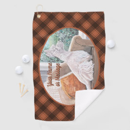 窓から外を見るウェスティン ゴルフタオル