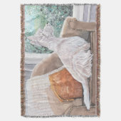 窓から外を見るウェスティン スローブランケット (正面縦)