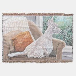 窓から外を見るウェスティン スローブランケット