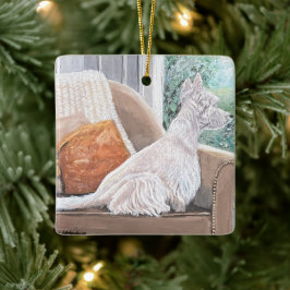 窓から外を見るウェスティン セラミックオーナメント