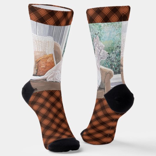 窓から外を見るウェスティン ソックス (傾斜あり)