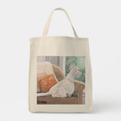 窓から外を見るウェスティン トートバッグ (裏面)