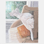 窓から外を見るウェスティン フリースブランケット (正面)