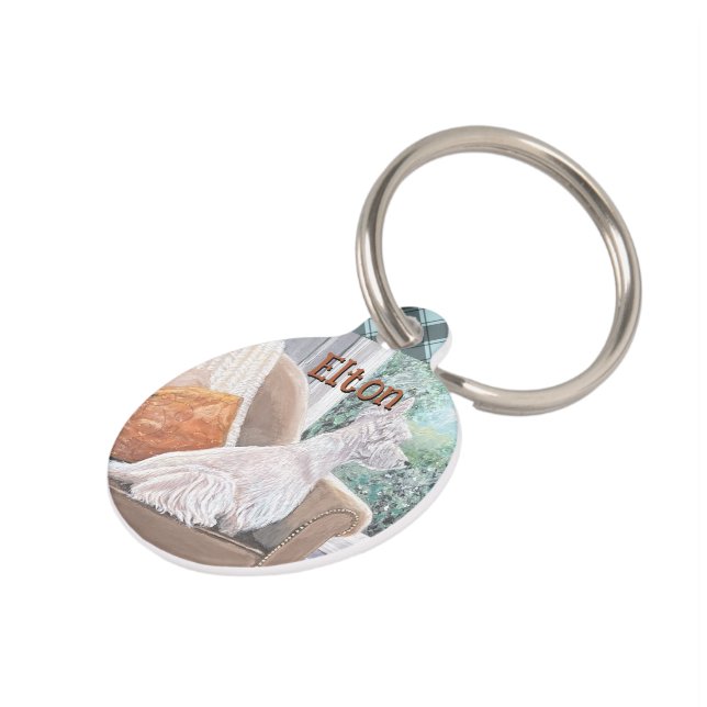 窓から外を見るウェスティン ペット　ネームタグ (側面)