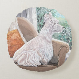 窓から外を見るウェスティン ラウンドクッション