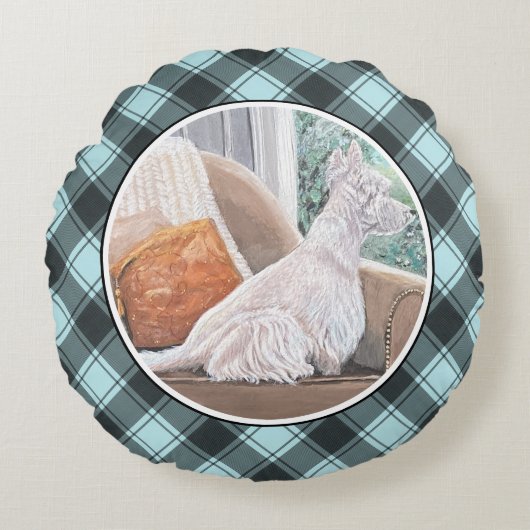 窓から外を見るウェスティン ラウンドクッション (正面)