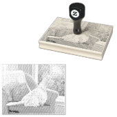 窓から外を見るウェスティン ラバースタンプ (押印)