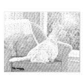 窓から外を見るウェスティン ラバースタンプ (インプリント)