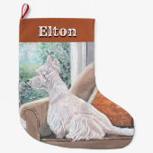 窓から外を見るウェスティン ラージクリスマスストッキング (正面)