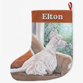 窓から外を見るウェスティン ラージクリスマスストッキング (裏面)