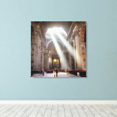 窓から日光が差し込む キャンバスプリント (インサイチュ (ウッドフロア))