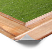 窓から葉の草や海の景色 ポスター (角)