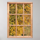 窓から葉の黄金の秋 ポスター (正面)
