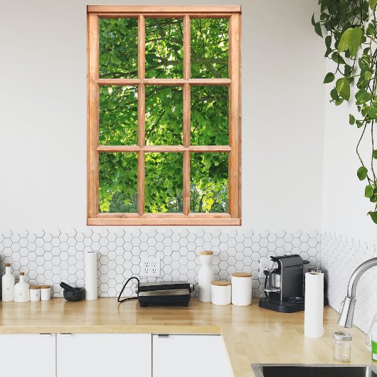 [窓から葉見るからの日光] ポスター