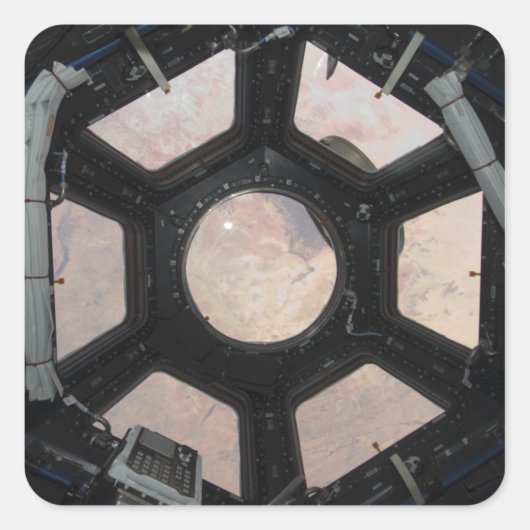 窓から見えるサハラ砂漠 スクエアシール (正面)