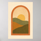 窓から見える丘 Gouache ボヘミアンアートポスター ポスター (正面)