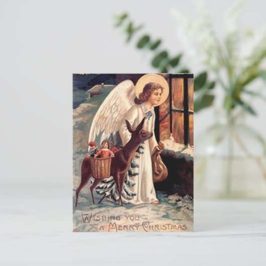 窓から見るクリスマスエンジェル シーズンポストカード (スタンド正面)
