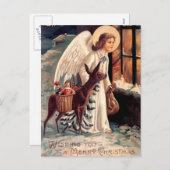 窓から見るクリスマスエンジェル シーズンポストカード (正面/裏面)