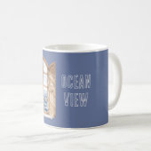 窓から見る青い海 コーヒーマグカップ (正面右)