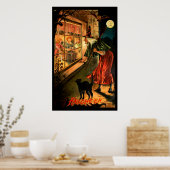 窓から見る魔女 ポスター (キッチン)