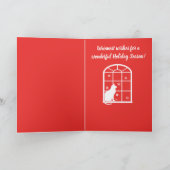 窓から雪を眺める猫 シーズンカード (内部)