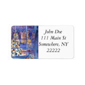 窓から青いクリスマス ラベル (正面)