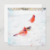 窓から鳥を追い出す冬の鳥 ノートカード (正面/裏面)