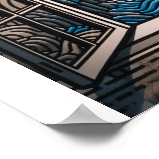 窓から：日没と崖2 ポスター (角)